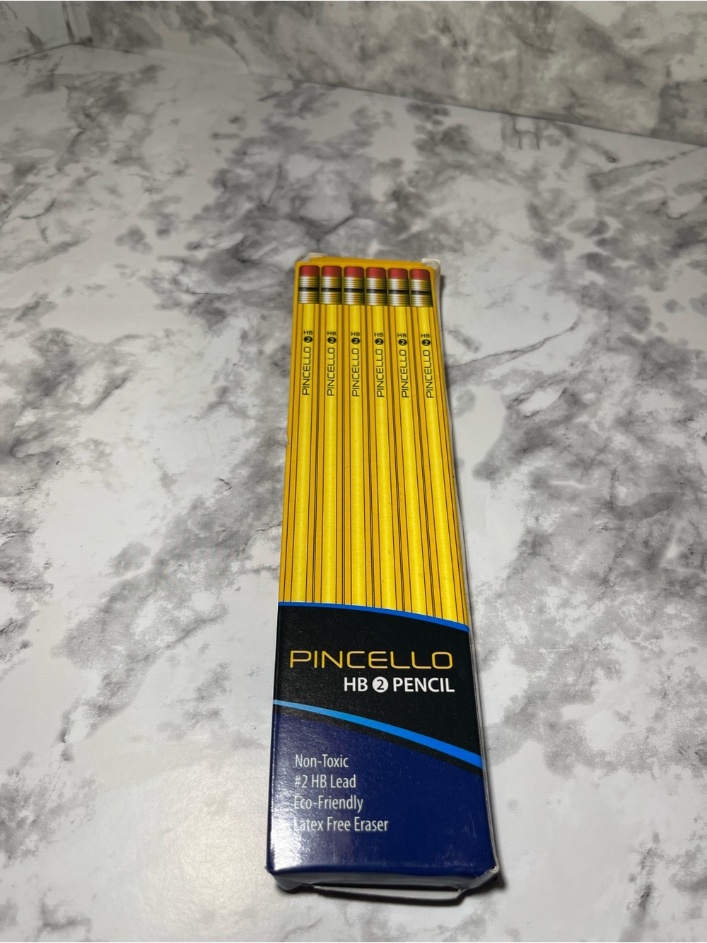 Cello Pincello HB #2 Yellow Pencils with Pink Erasers (6-Pack)